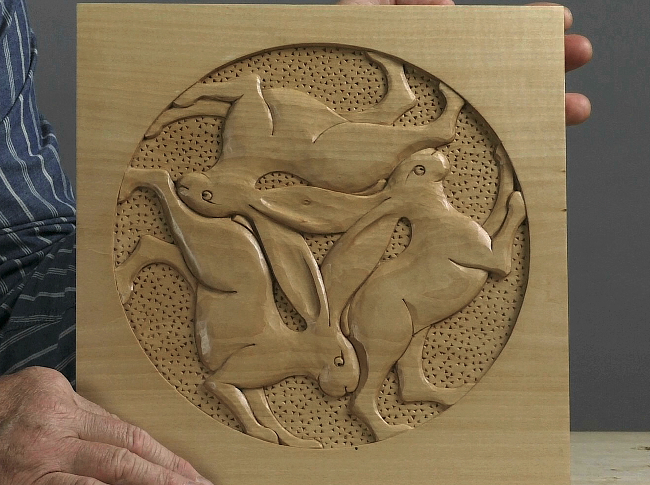 3 Hares Relief Carving